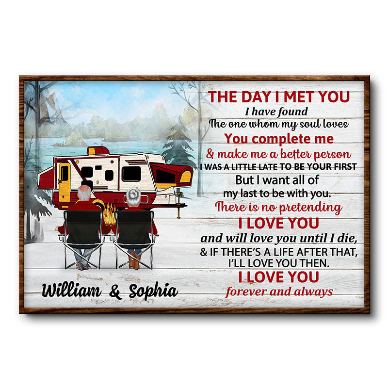 The Day I Met You Camping - Personalized Custom Poster