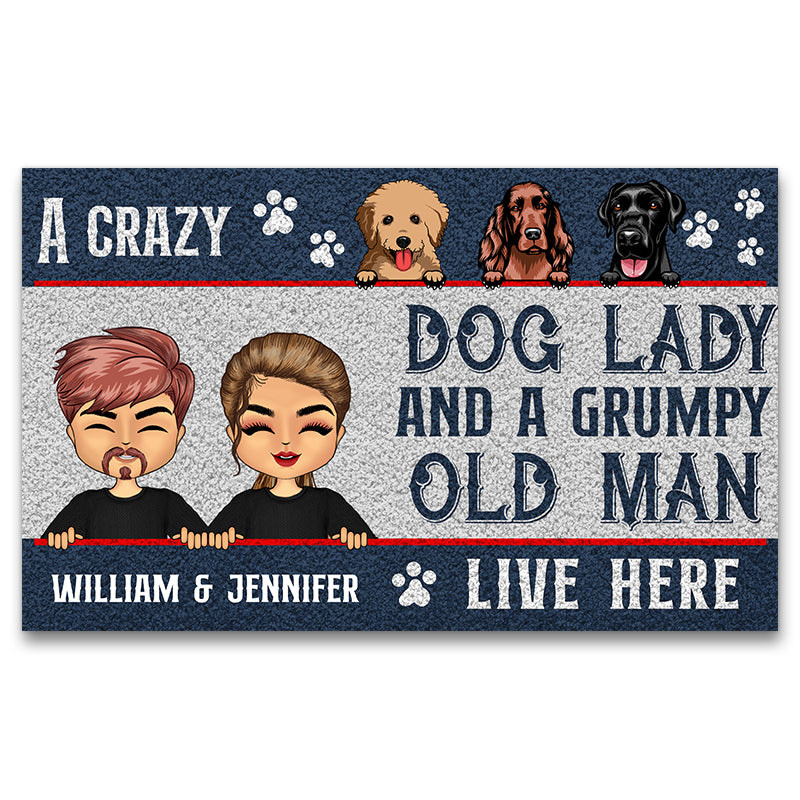 A Crazy Dog Lady - Gift For Dog Lovers - Personalized Custom Doormat