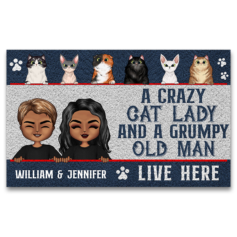 A Crazy Cat Lady - Gift For Cat Lovers - Personalized Custom Doormat