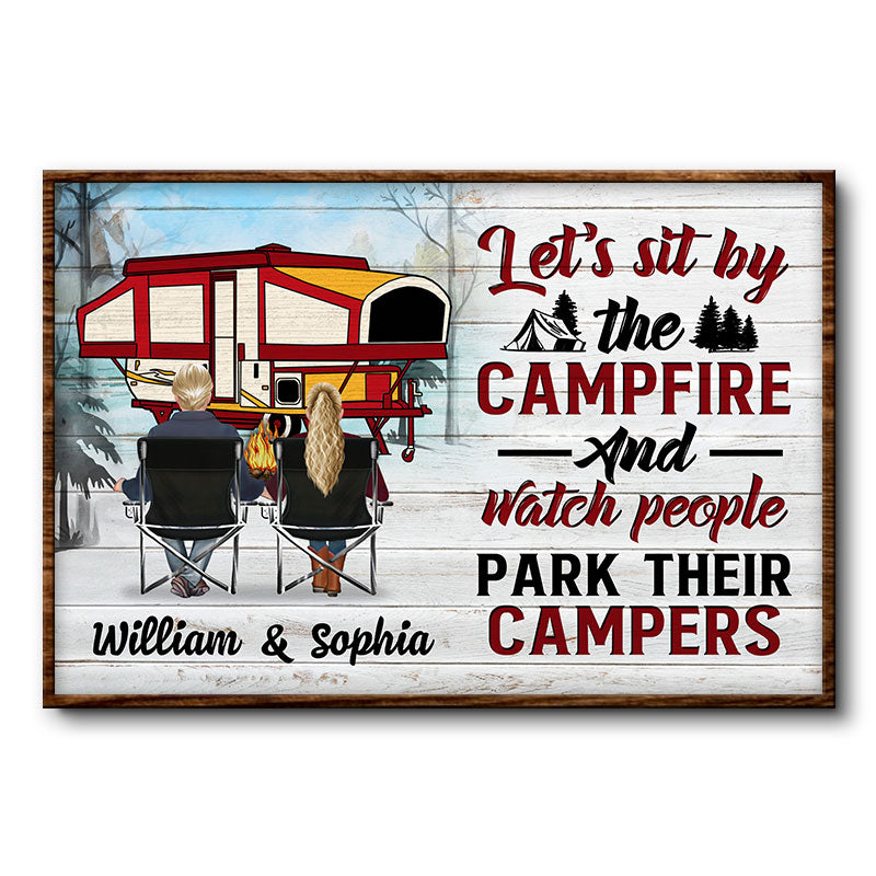 Let's Sit By The Campfire - Gift For Camping Couple - Personalized Custom Poster