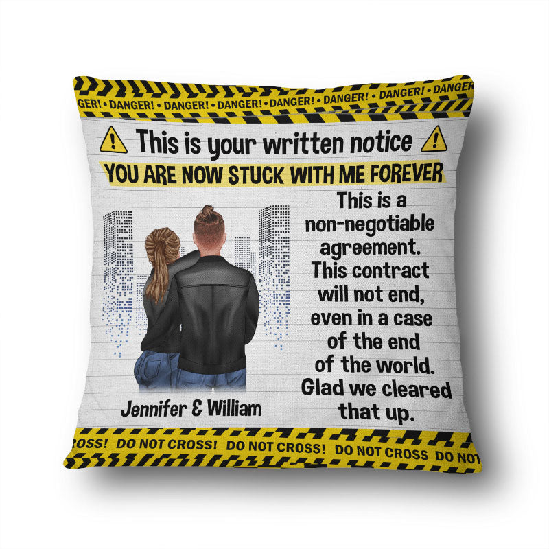 Written Notice - Gift For Couples - Personalized Custom Pillow