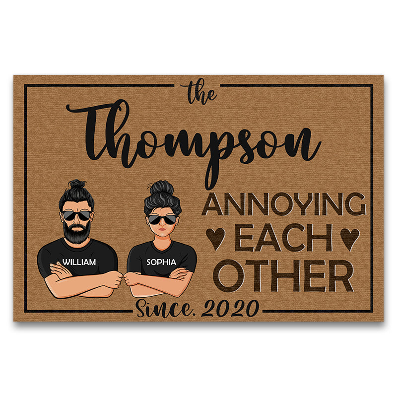 Annoying Each Other Since - Gift For Couple Husband Wife - Personalized Custom Doormat