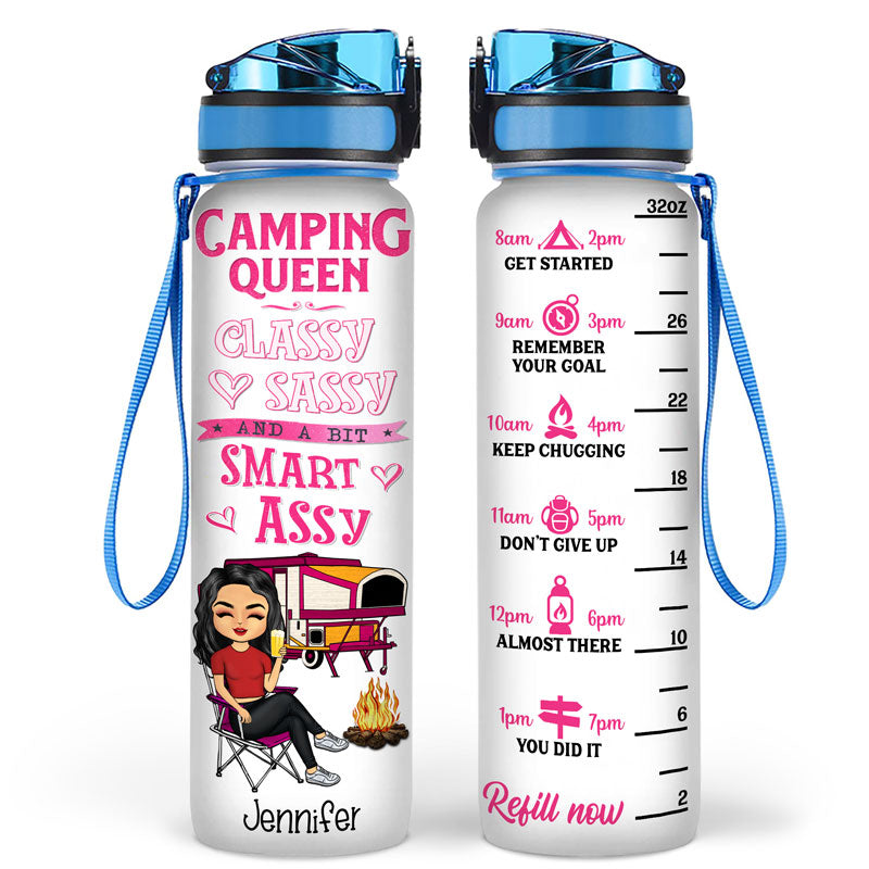 Classy Sassy Camping Gift - Personalized Custom Water Tracker Bottle