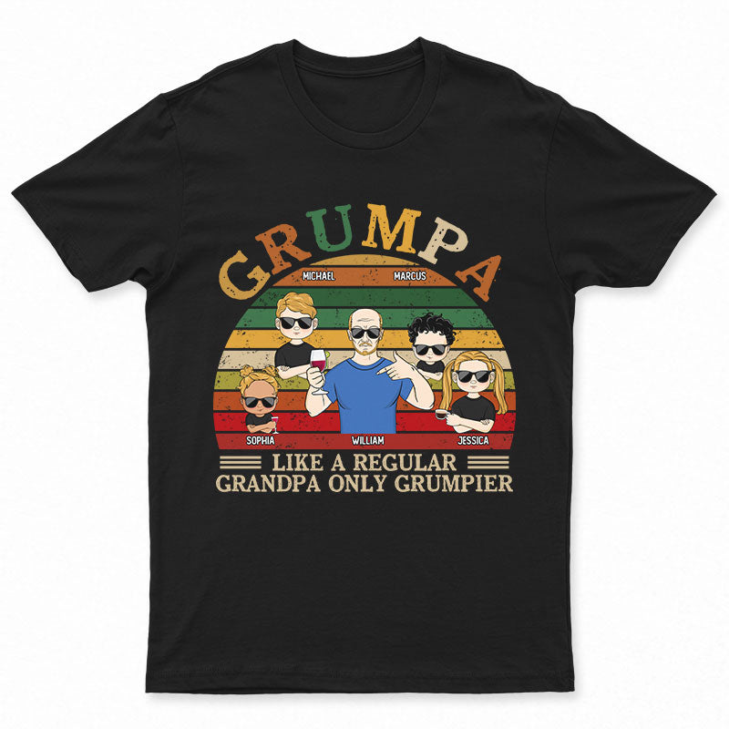 Grumpa Like A Regular - Gift For Grandpas - Personalized Custom T Shirt