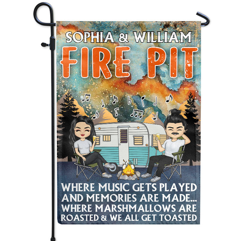 Where Music Gets Played Husband Wife Camping Couple - Personalized Custom Flag
