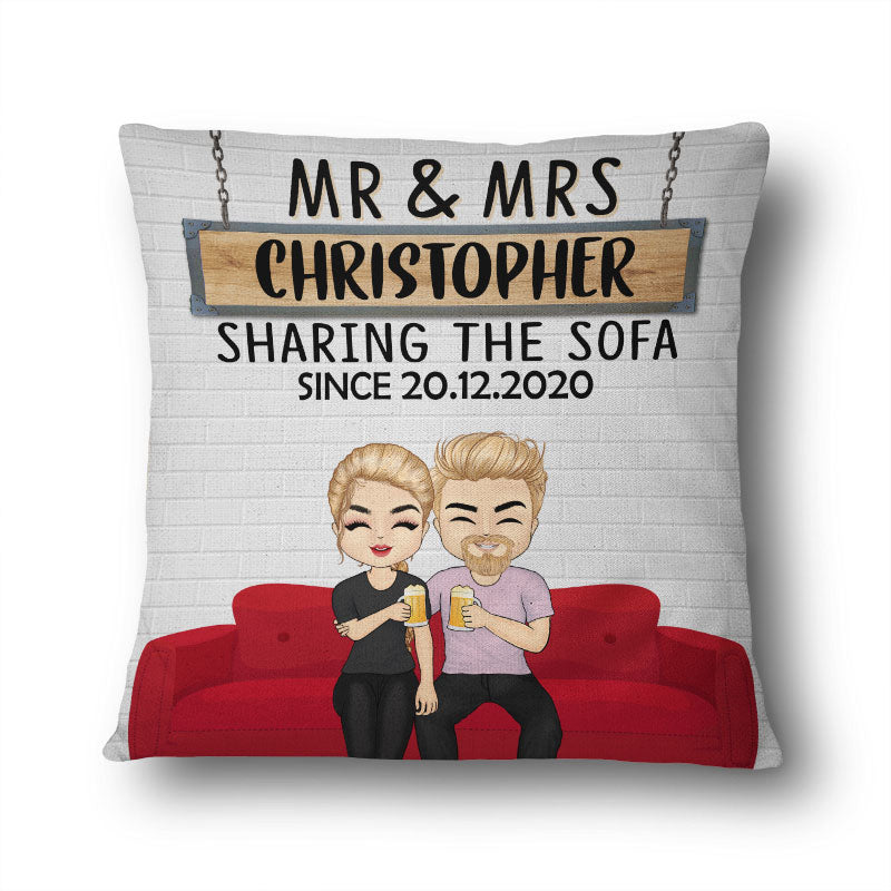 Sharing The Sofa - Gift For Couples - Personalized Custom Pillow