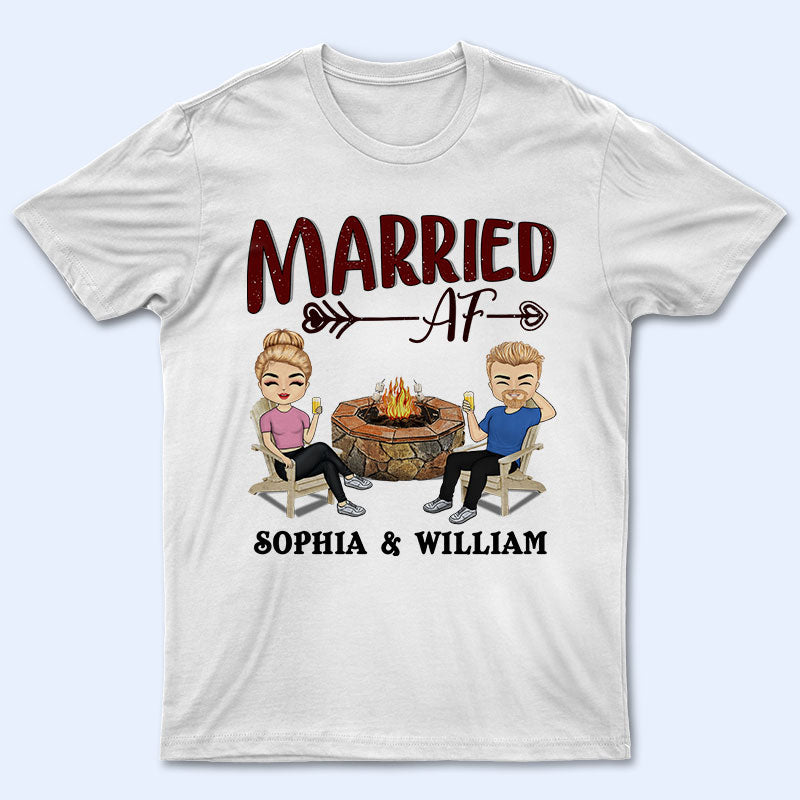 Married Af - Grilling Chillin Couple - Personalized Custom T Shirt