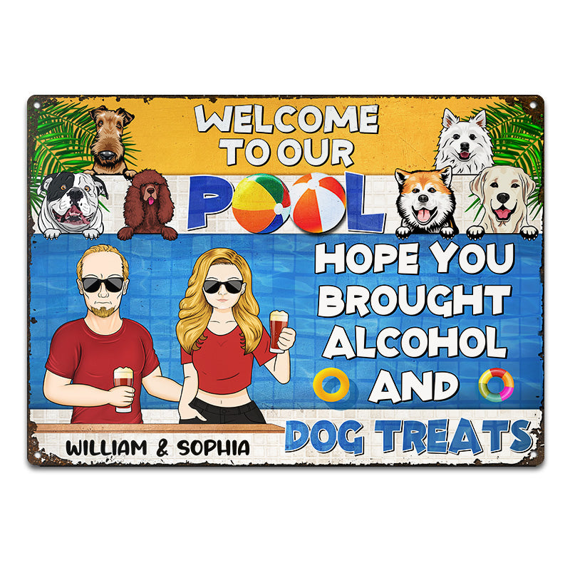 Pool Hope You Brought Alcohol - Swimming Pool Decoration - Personalized Custom Classic Metal Signs