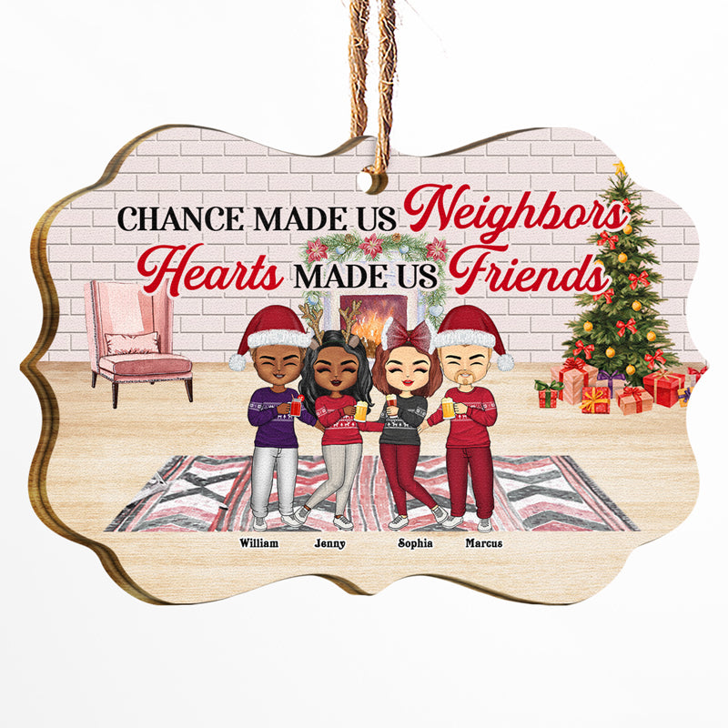 Chance Made Us Neighbors Circle Ceramic Ornament Christmas Gift