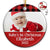 Custom Photo New Baby’s First Christmas - Christmas Gift For Mom And Dad - Personalized Custom Circle Ceramic Ornament