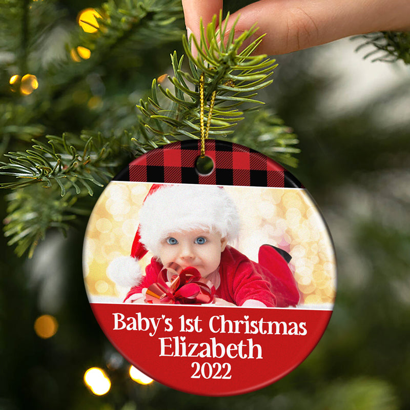 Personalized First Christmas As Mom Ceramic Ornament, New Mom