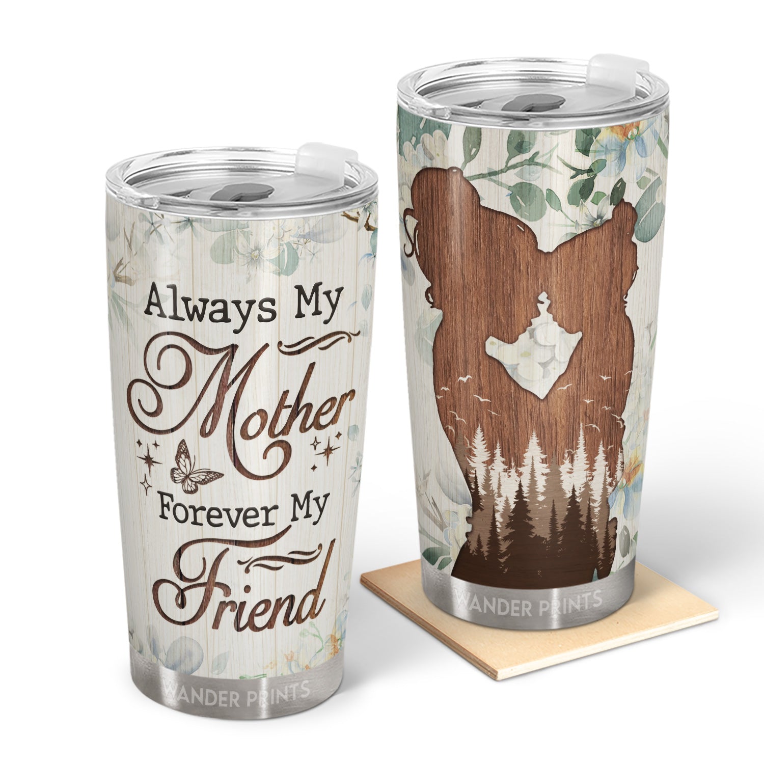 Wander Prints Mother Gifts, Gifts For Mother-in-law, Step Mom, Grandma, Mother's Day, Birthday Gifts - Mother And Daughter Forever My Friend - Gift For Mom - Custom Tumbler, Travel Cup, Insulated 20oz Cup