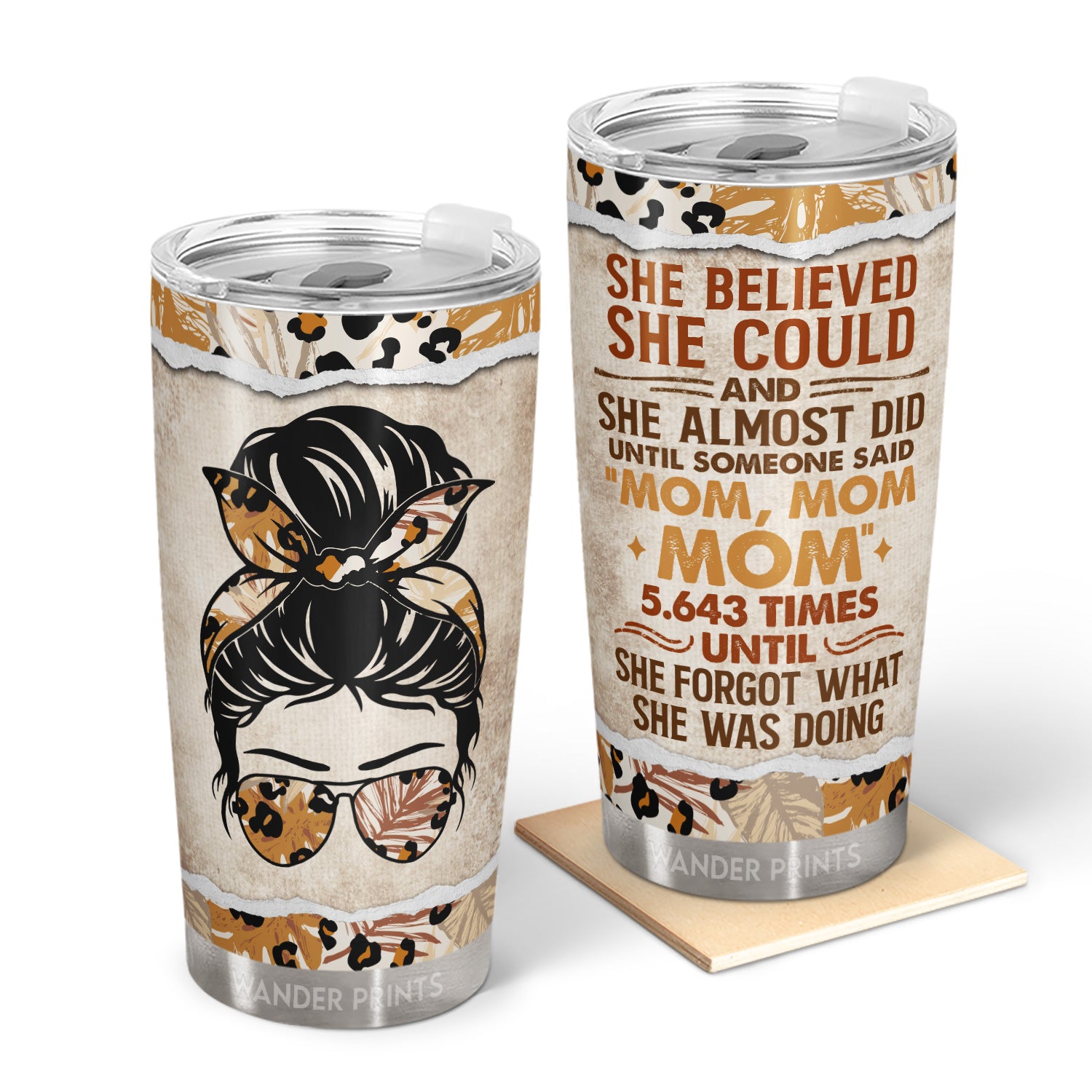 Wander Prints Mother Gifts, Gifts For Mother-in-law, Step Mom, Grandma, Mother's Day, Birthday Gifts - She Believed She Could And She Almost Did - Gift For Mom - Custom Tumbler, Travel Cup, Insulated 20oz Cup