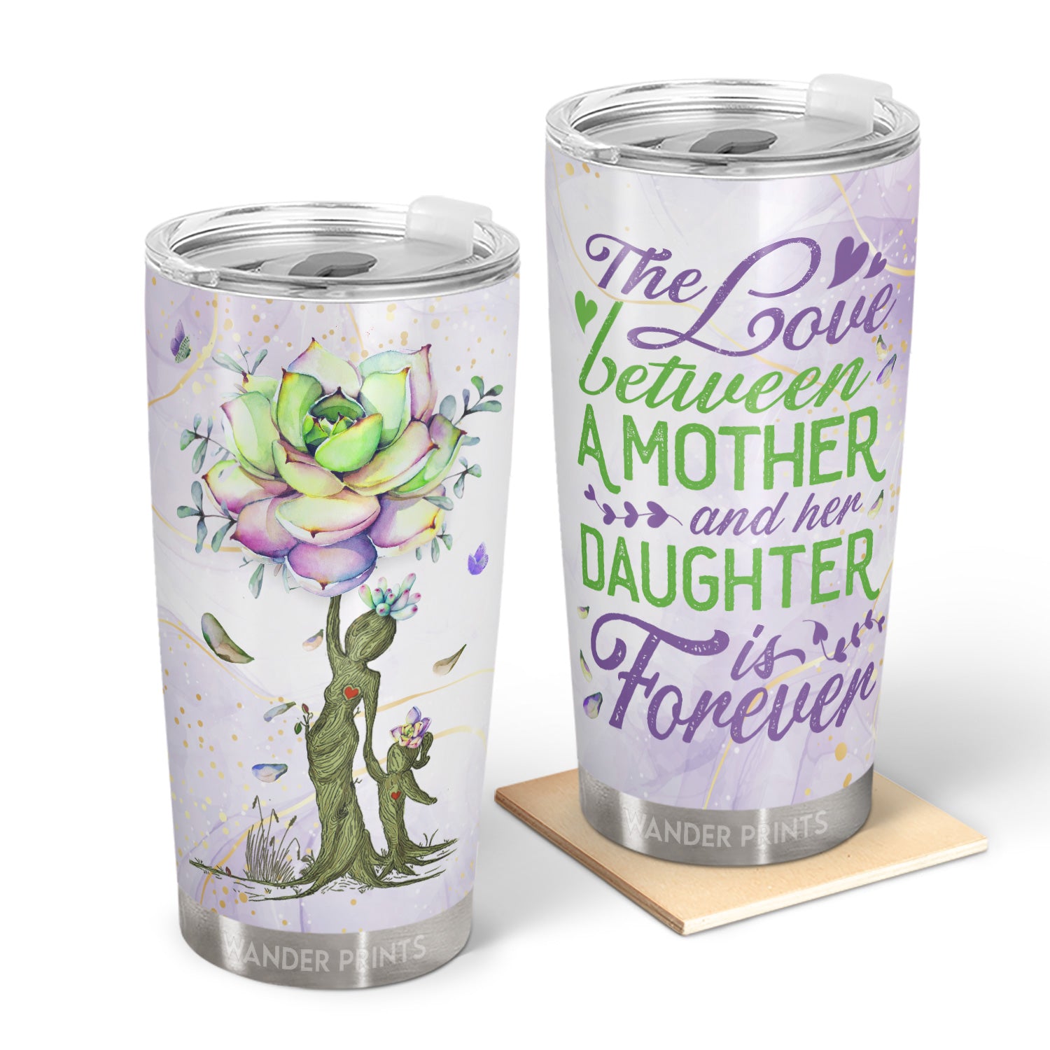 Wander Prints Mother Gifts, Gifts For Mother-in-law, Step Mom, Grandma, Mother's Day, Birthday Gifts - The Love Between A Mother And Her Daughter - Gift For Mom - Custom Tumbler, Travel Cup, Insulated 20oz Cup