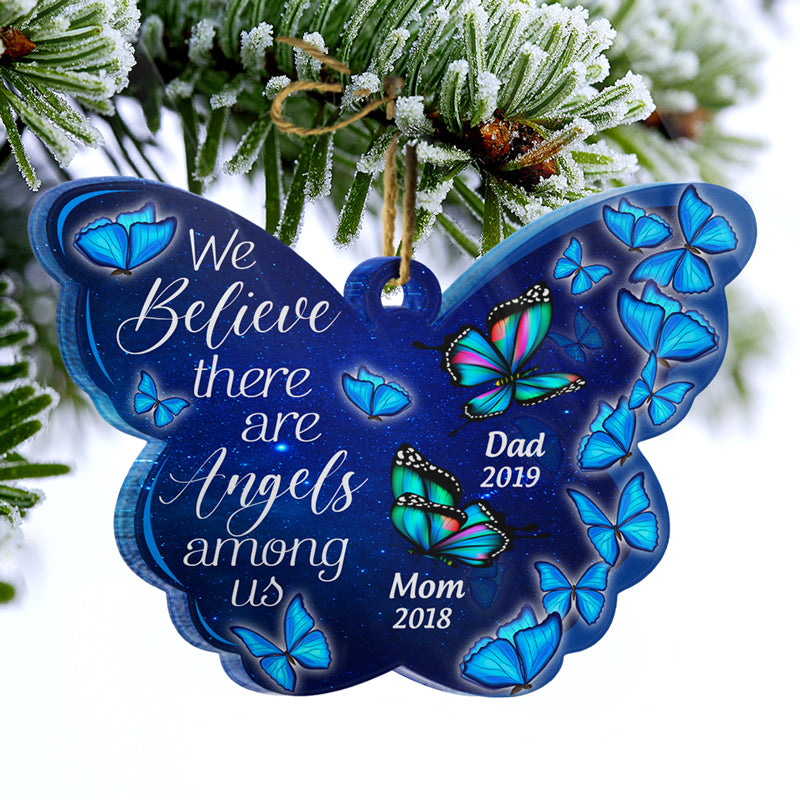 Personalized Rainbow Butterfly Christmas Ornament