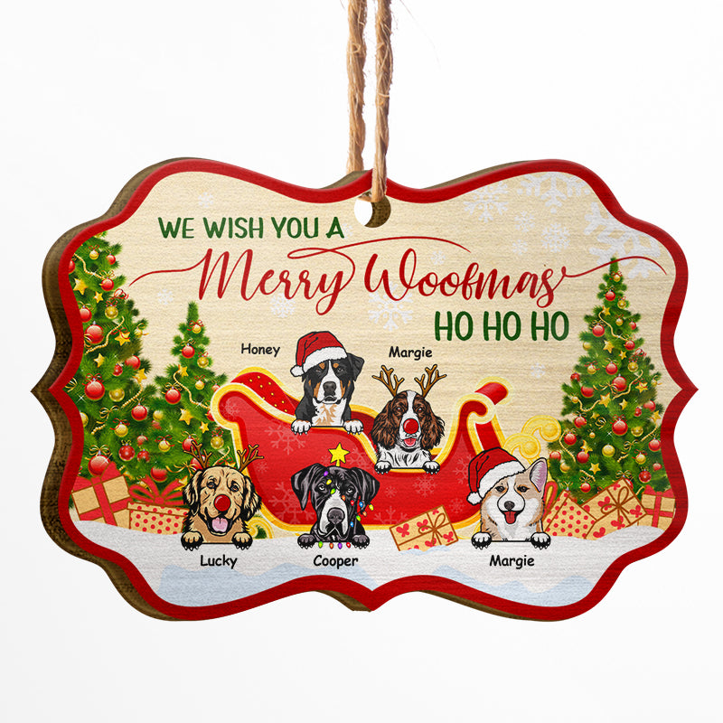 Merry Woofmas Ho Ho Ho - Dog Lover Gift - Personalized Custom Wooden Ornament
