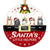 Santa's Little Helper - Christmas Gift For Cat Lovers - Personalized Custom Circle Ceramic Ornament