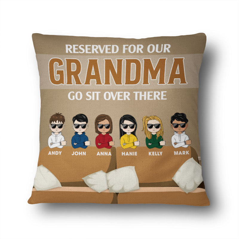 This Couch Is Reserved For Grandma Grandpa - Gift For Grandparent - Family Gifts - Personalized Custom Pillow