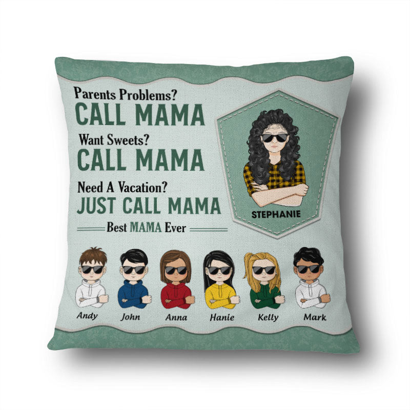 Just Call Mama Papa - Gift For Grandma Grandpa - Personalized Custom Pillow