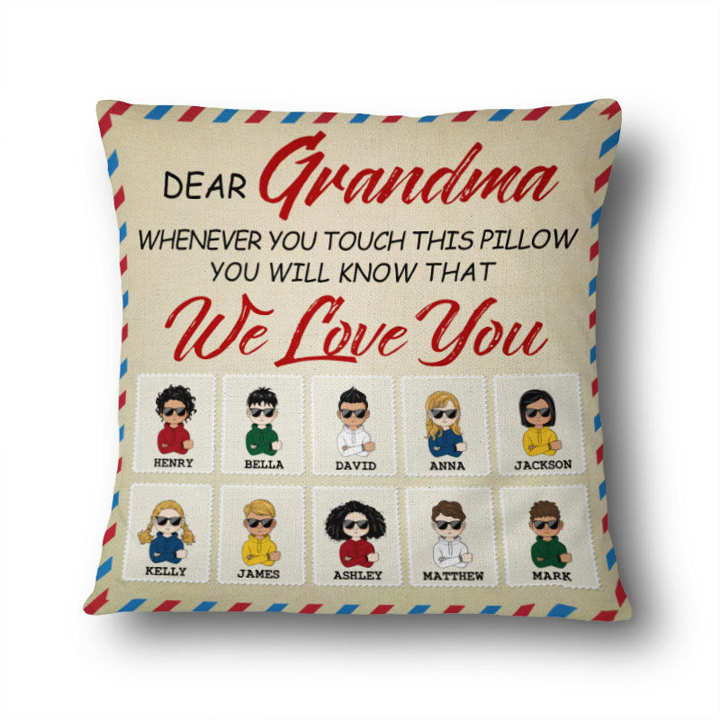 Grandma Whenever You Touch This Personalized Throw Pillow Cover