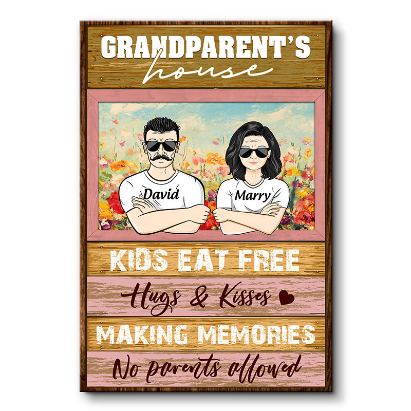 Grandma Grandpa's House Making Memories - Family Gifts - Personalized Custom Poster