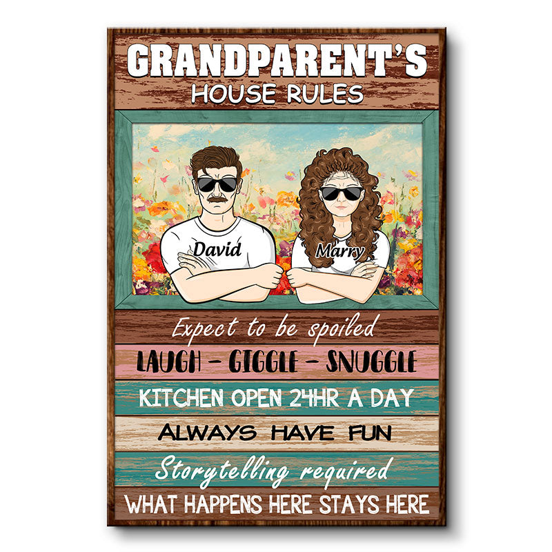 Grandparent's House Rules Always Have Fun - Family Gifts - Personalized Custom Poster