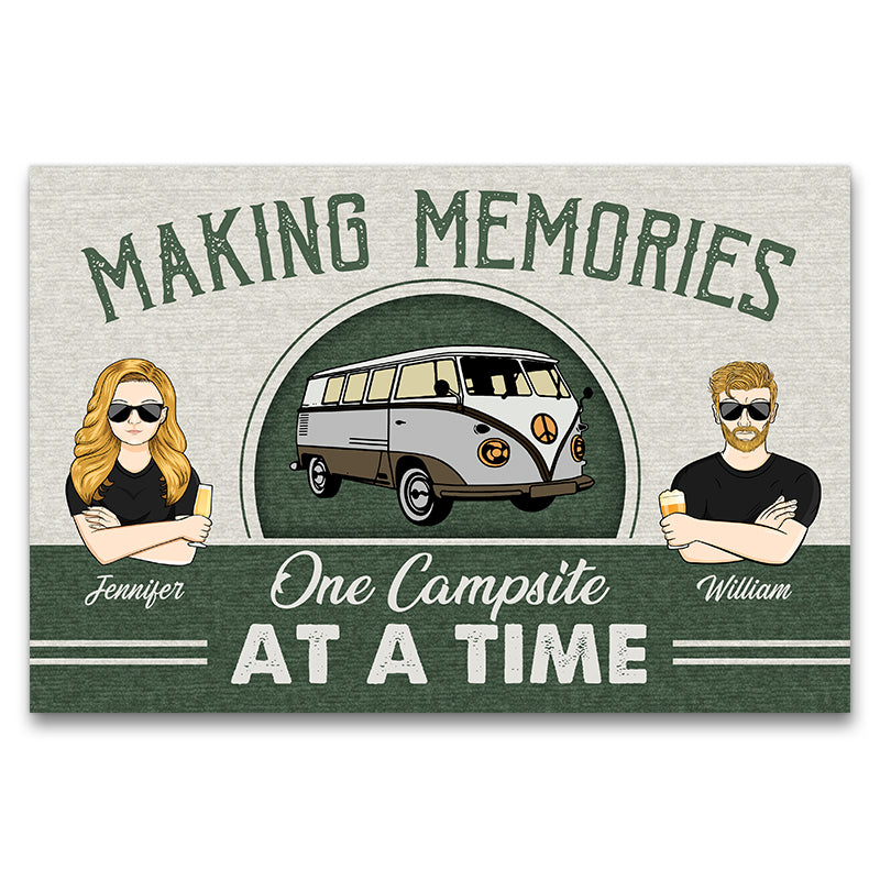 Camping Couple Making Memories - Couple Gift - Personalized Custom Doormat
