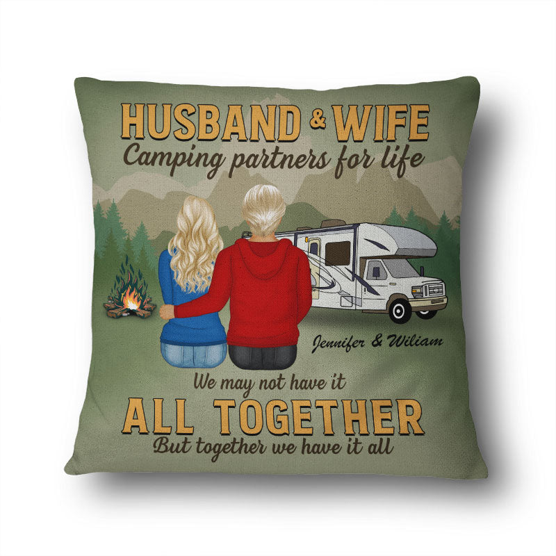 Camping Partners For Life - Gift For Couple - Personalized Custom Pillow
