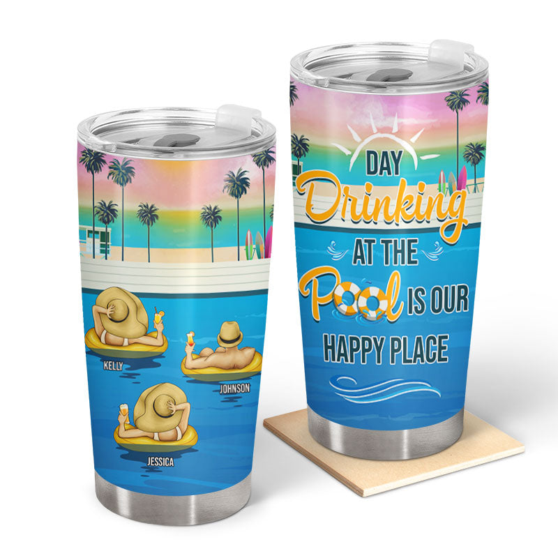 Best Friends Day Drinking At The Pool - Besties BFF Gifts - Personalized Custom Tumbler