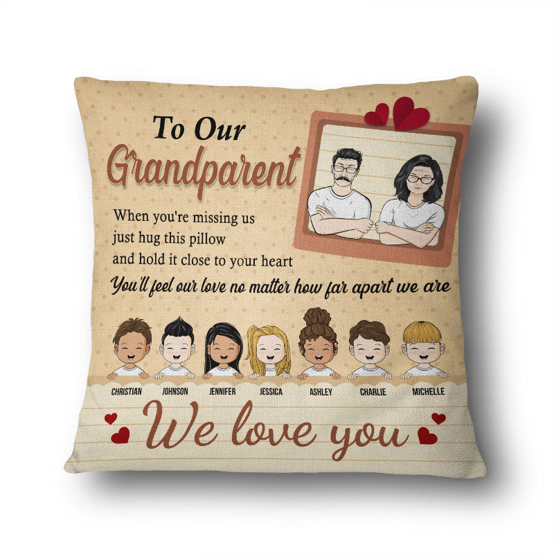 To Our Grandparent When You're Missing Us - Grandpa Grandma Gifts - Personalized Custom Pillow
