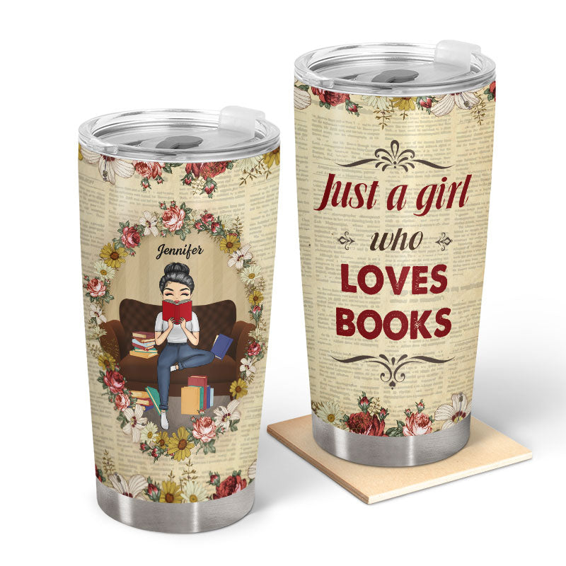 Reading Girl Who Loves Books - Gift For Book Lover - Personalized Custom Tumbler