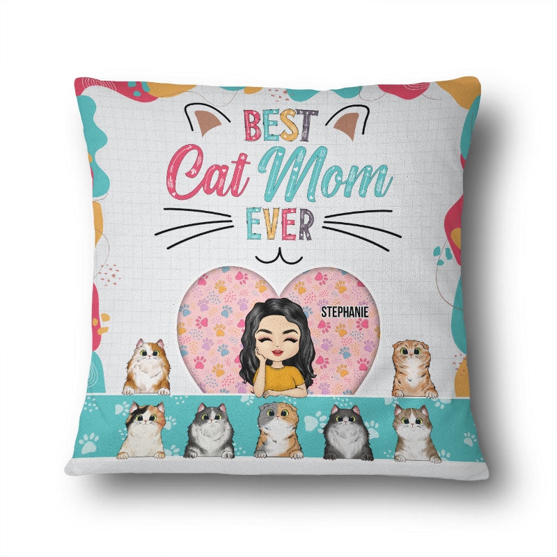 Best Cat Mom Ever - Cat Lovers Gift - Personalized Custom Pillow