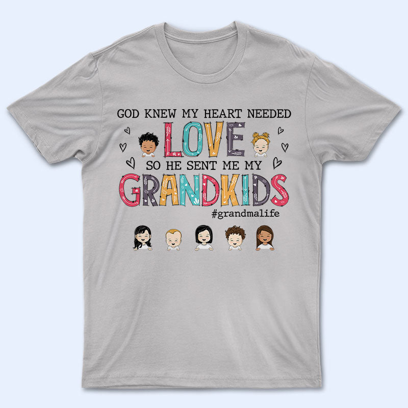 Grandma God Sent Me My Grandkids - Mother Gift - Personalized Custom T Shirt