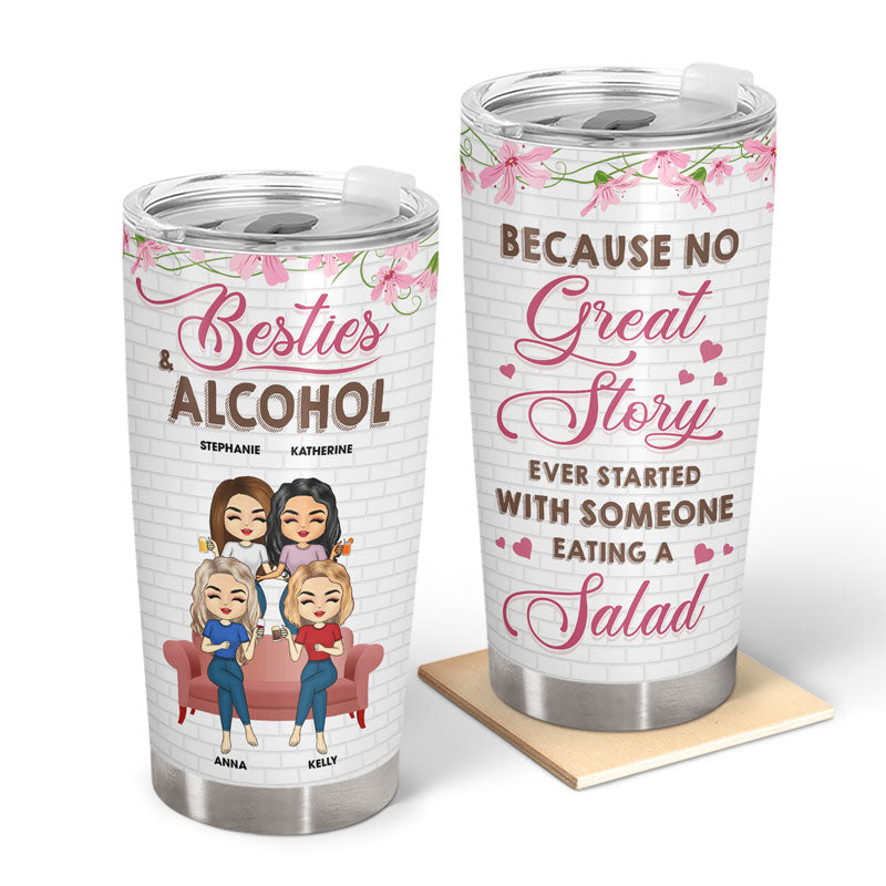 Besties And Alcohol - Gift For Bestie - Personalized Custom Tumbler