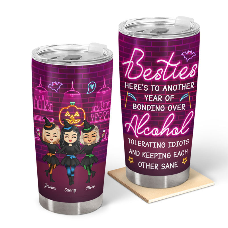 Witch Cosplay Besties Bonding Over Alcohol - Gift For Bestie - Personalized Custom Tumbler