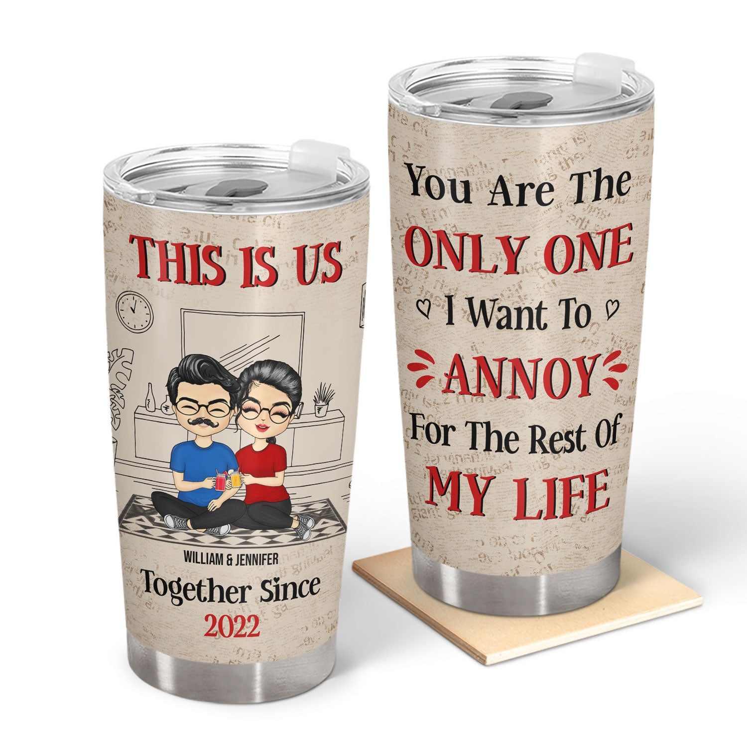 This Is Us Together Since - Couple Gift - Personalized Custom Tumbler