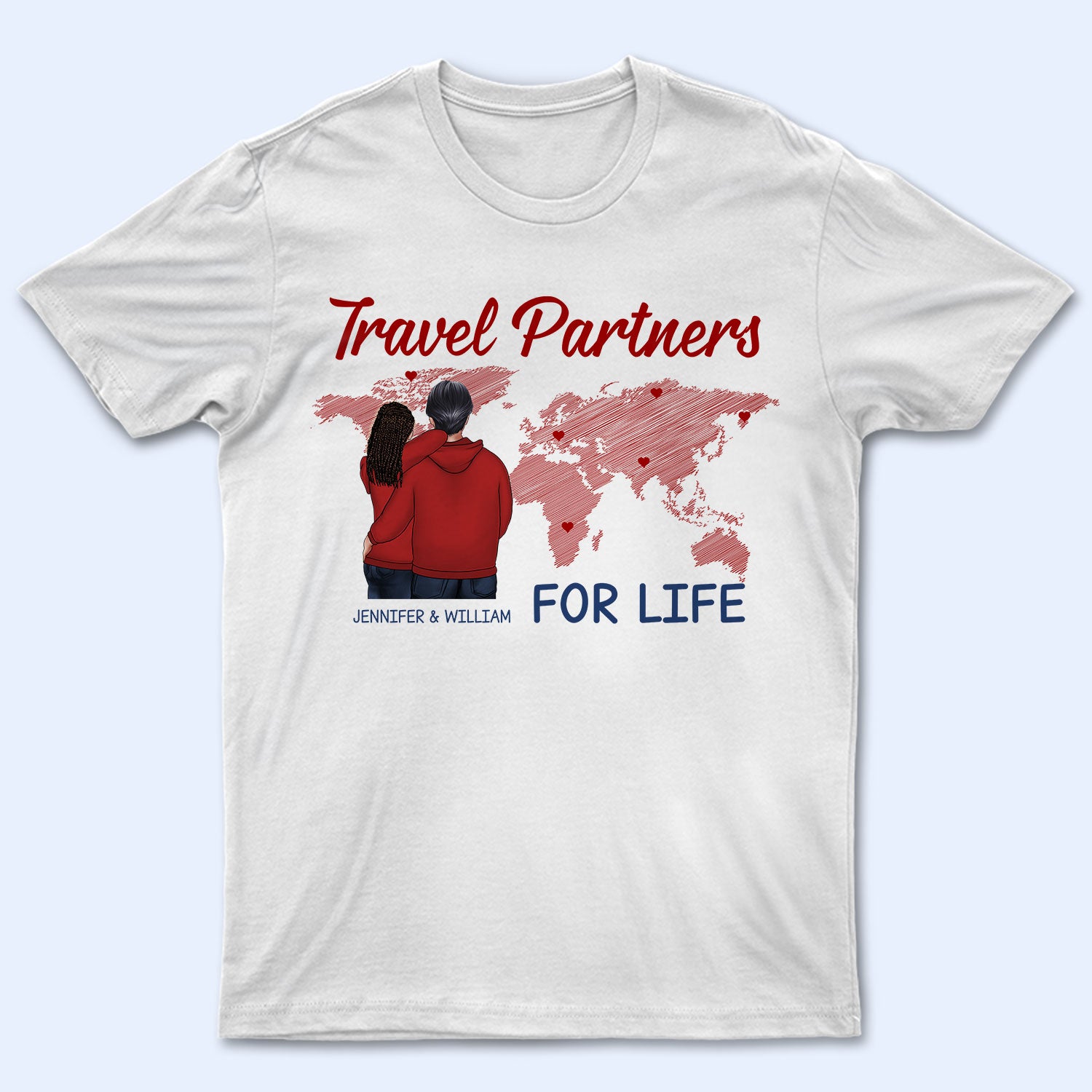 Couple Travel Partners For Life Husband Wife Lover - Anniversary, Birthday Gift For Couple, Trippin', Traveling Lovers, Vacation - Personalized Custom T Shirt