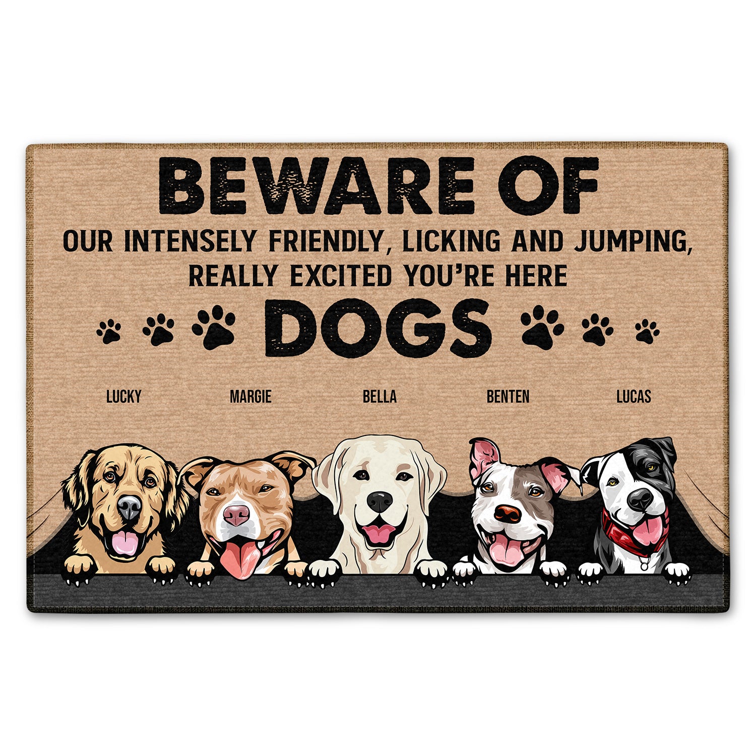 Pet Lovers Beware Of Dogs Cats - Gift For Dog & Cat Lovers - Personalized Custom Doormat