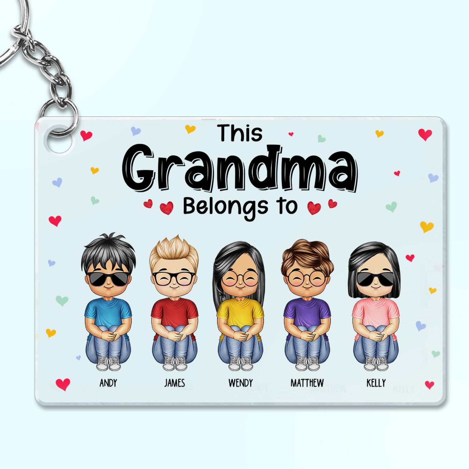 This Grandma Belongs To - Gift For Grandma, Mom - Personalized Custom Acrylic Keychain