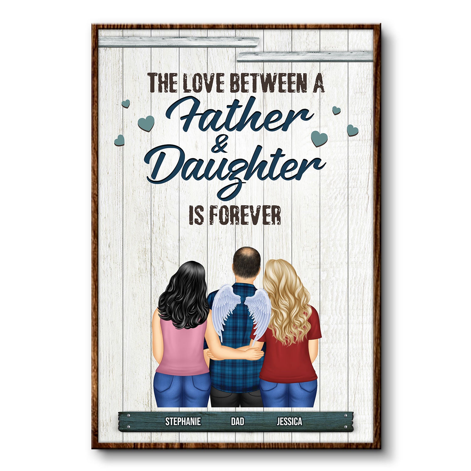 The Love Between Father & Daughter - Gift For Father, Grandpa - Personalized Custom Poster