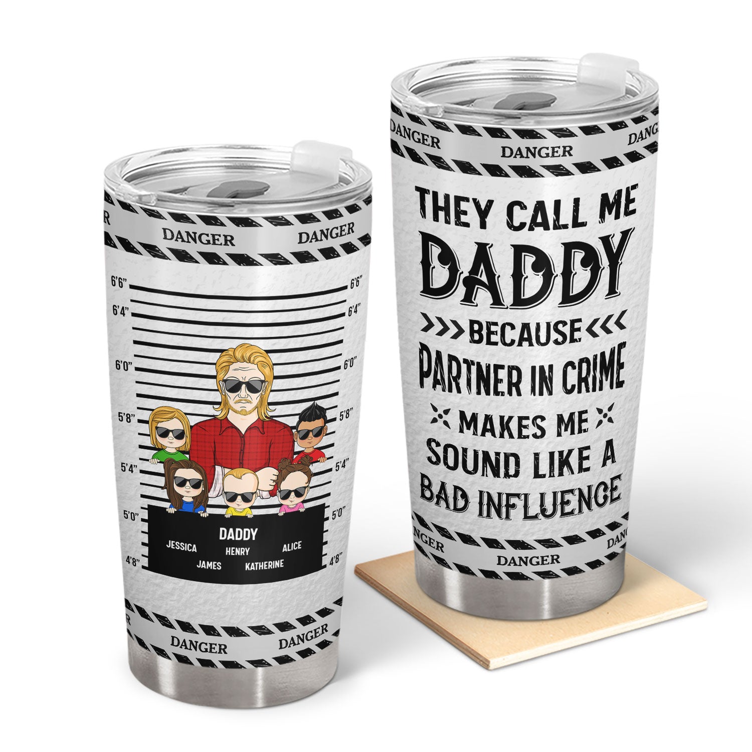 They Call Me Grandpa Because Partner In Crime Make Me Sound Like Bad Influence - Grandpa, Dad Gift - Personalized Custom Tumbler