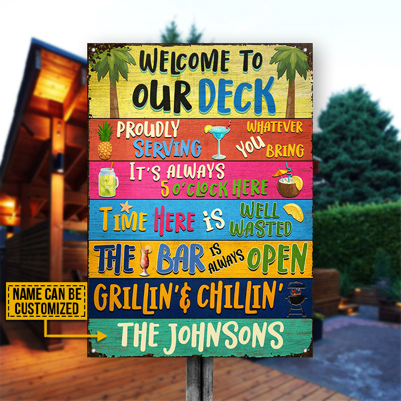 Deck Bar Grilling Welcome To Custom Classic Metal Signs