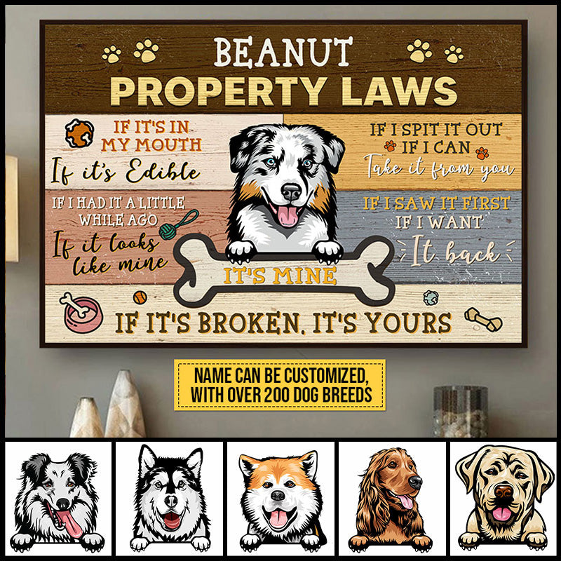 Dog Property Laws Custom Poster, Dog Lover Gift, Funny Home Decor For Dog Lover
