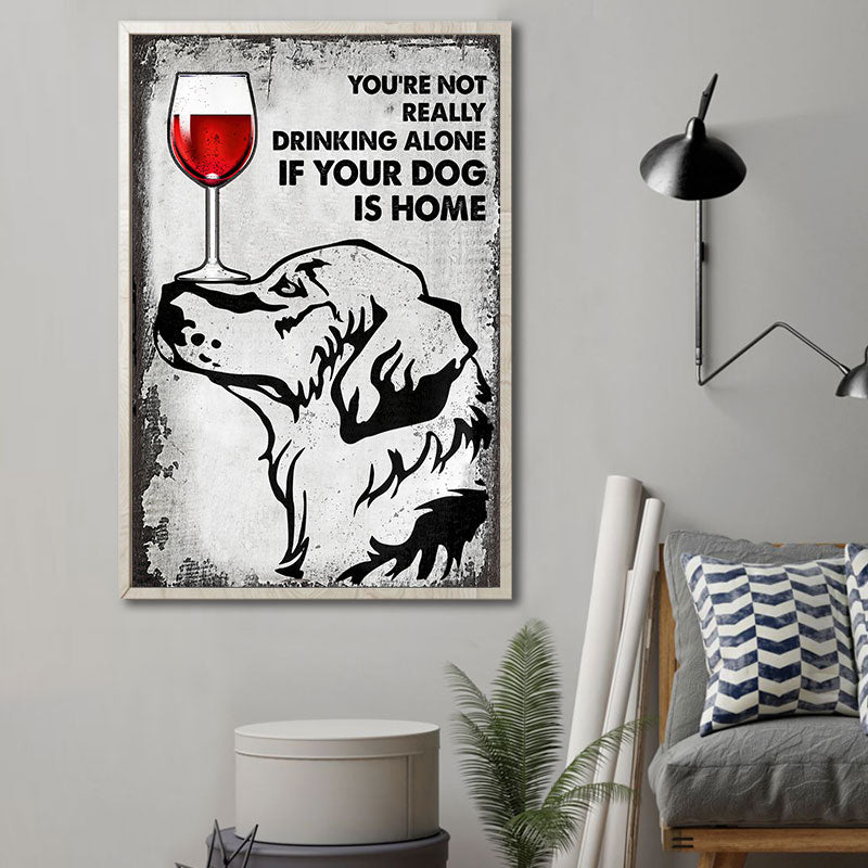 Dog Drinking Alone Customized Poster
