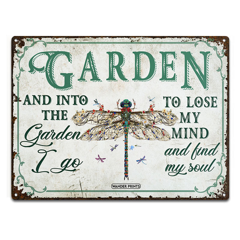 Wander Prints Gardener Gift, Birthday Gifts For Mom, Mom, Grandma, Grandpa Who Love Garden - Dragonfly Garden Sign Unique House Warming Gift For Gardening Lovers, Rustic Metal Sign, Garden Stake, Yard Patio Outdoor Decor