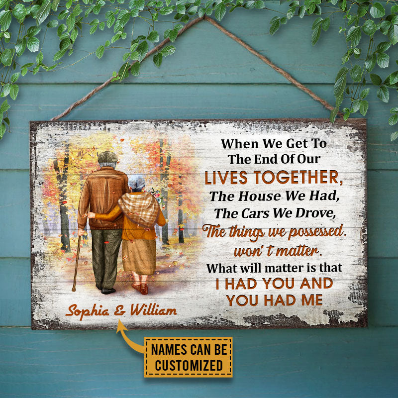 Family Old Couple When We Get Custom Wood Rectangle Sign, Personalized ...