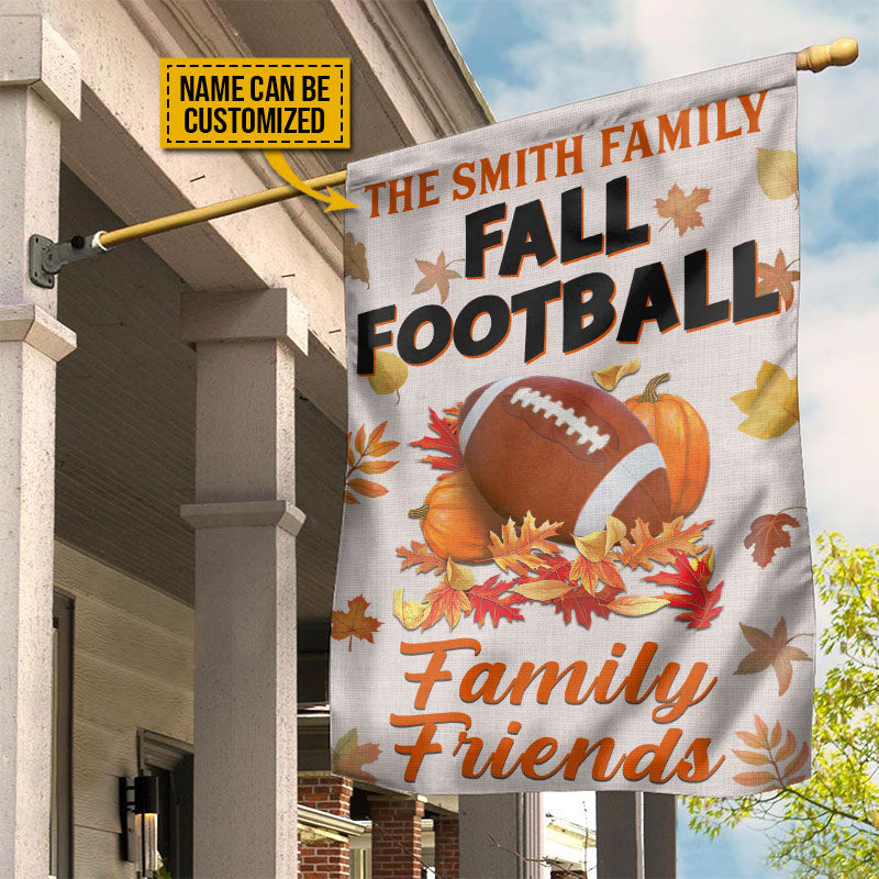 Fall Football Family Friends Custom Flag, Rustic Fall Yard, Decorations For Football Fans, Thanksgiving Decorations