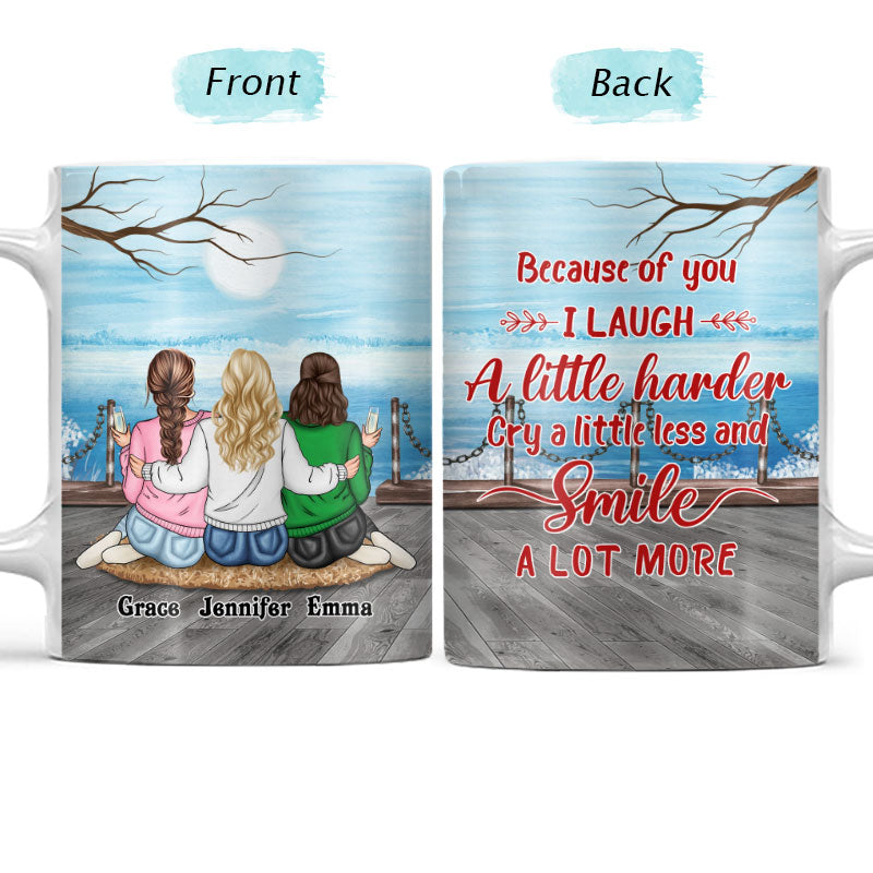 Bestie Laugh A Little Harder - Gift For Bff - Personalized Custom White Edge-to-Edge Mug