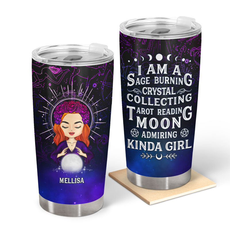 Moon Admiring Kinda Girl Witch - Personalized Custom Tumbler