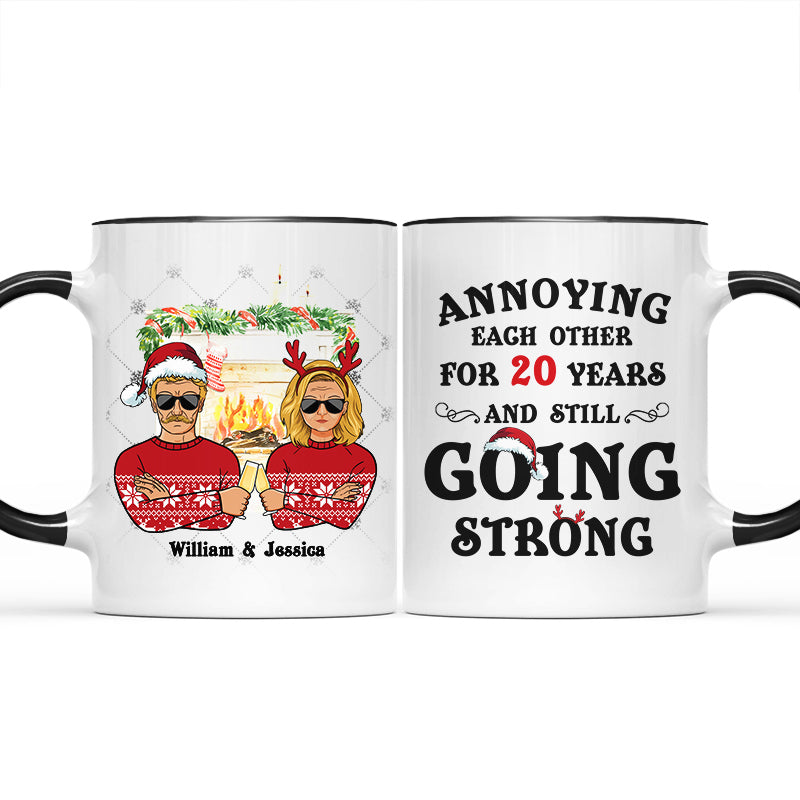 Christmas Old Couple Annoying Each Other - Personalized Custom Accent Mug
